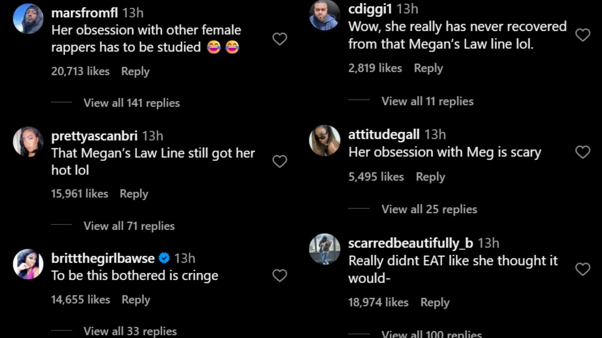 Netizens comment on Nicki Minaj's latest jab at Megan Thee Stallion. (Image via Instagram)